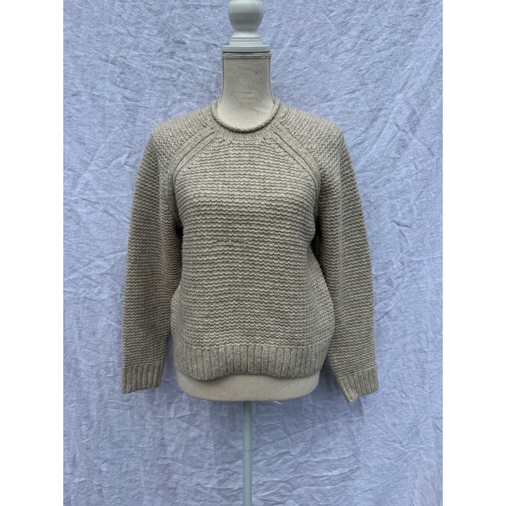 Prana Cades Cove Sweater Womens XS Oatmeal Merino Wool Waffle Knit Pullover